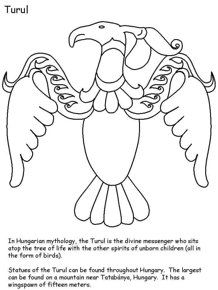 Turul Hungarian Mythology Coloring Game Turul Hungarian Mythology