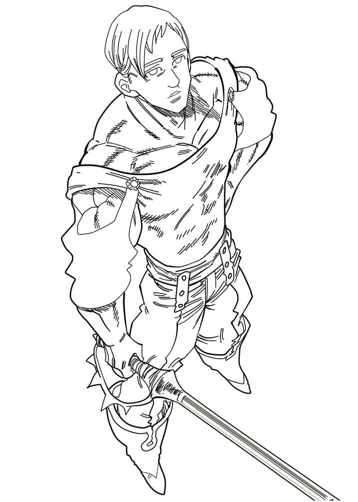 Young Escanor Coloring Game Young Escanor