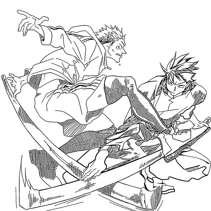 Yuji Itadori and Megumi