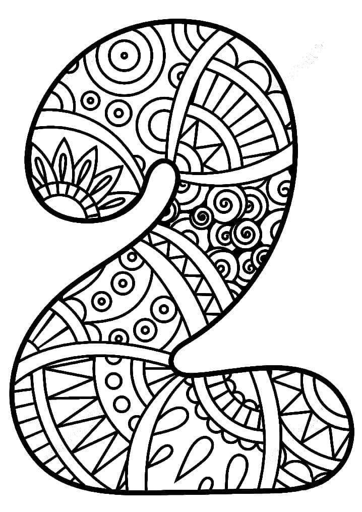 Zentangle Number 2 Coloring Game Zentangle Number 2
