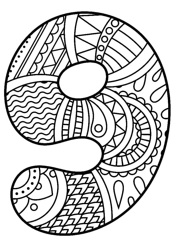 Zentangle Number 9