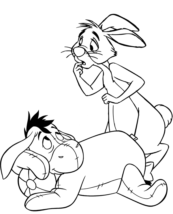 Eeyore and Rabbit Coloring Game Eeyore and Rabbit