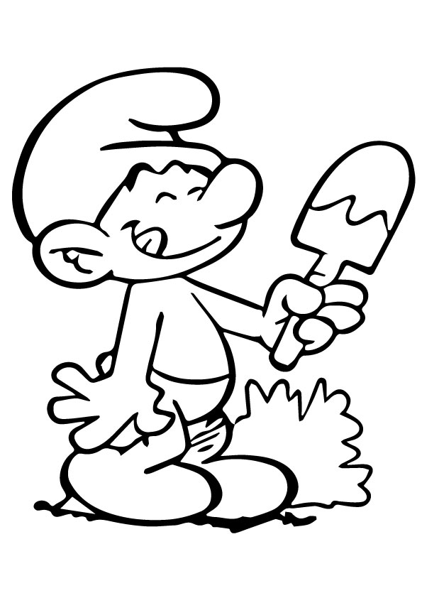 Smurf Eating Ice Cream Coloring Game Smurf Eating Ice Cream