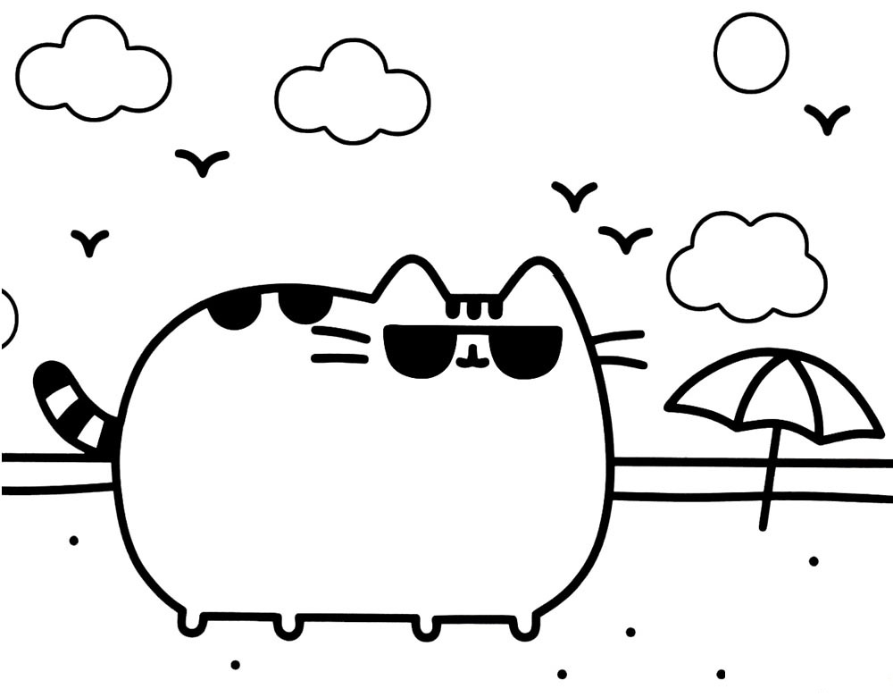 Pusheen On The Beach