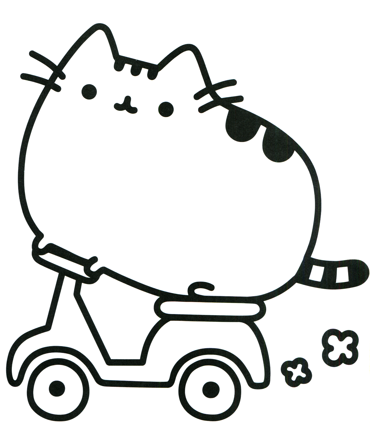 Pusheen Driving Motorcycle