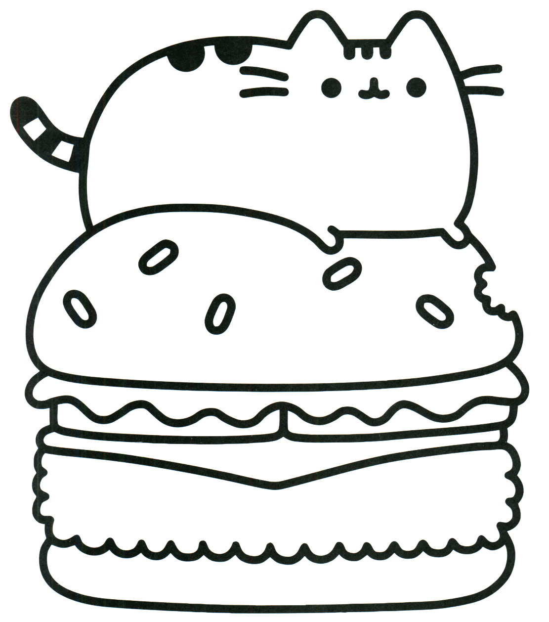 Pusheen On Hamburger