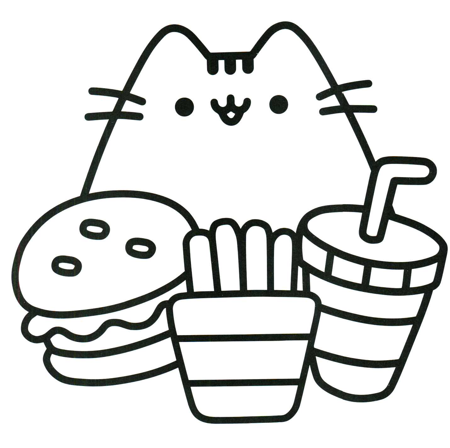 Pusheen With Foods