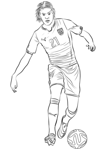 Edinson Cavani Kicking Ball Coloring Game Edinson Cavani Kicking Ball
