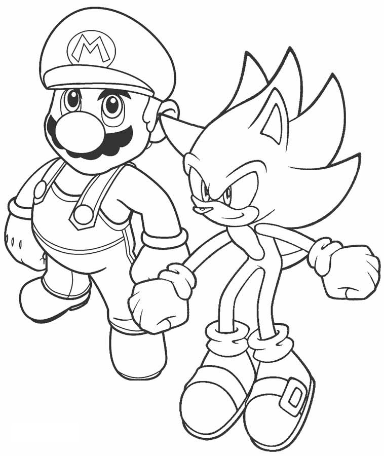 Sonic And Mario Coloring Game Sonic And Mario