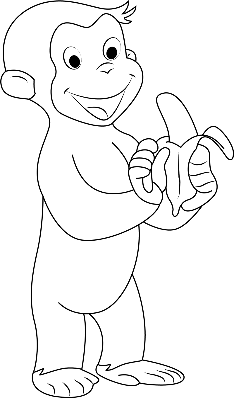Curious George Eating Banana Coloring Game Curious George Eating Banana