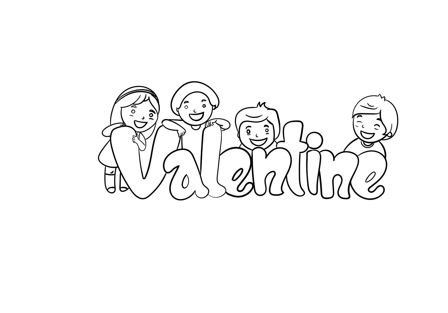 Valentine With Children Coloring Play Free Coloring Game Online