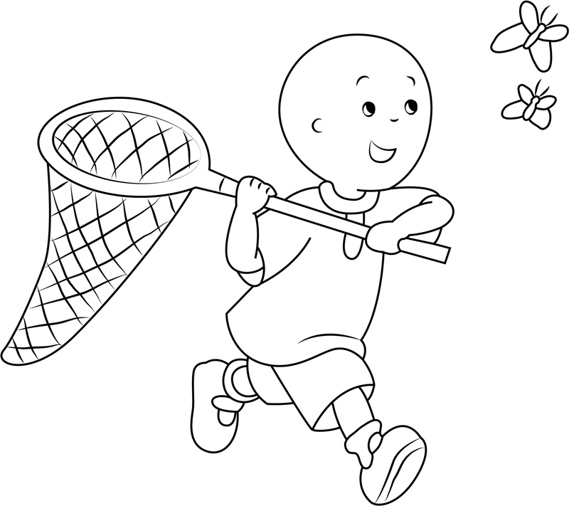 Caillou Catching Butterflies