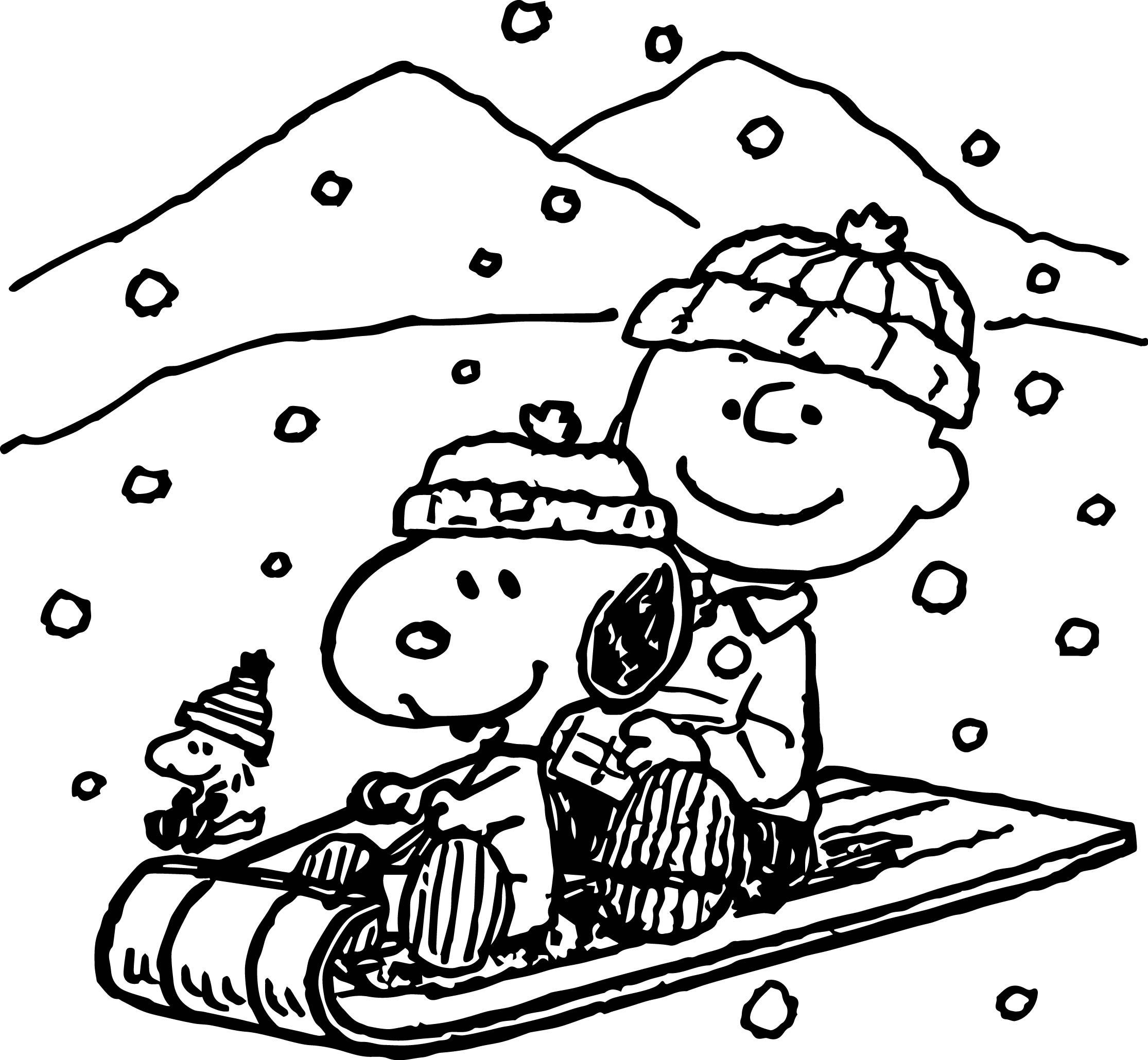 Snoopy Snow Skating Coloring Game Snoopy Snow Skating