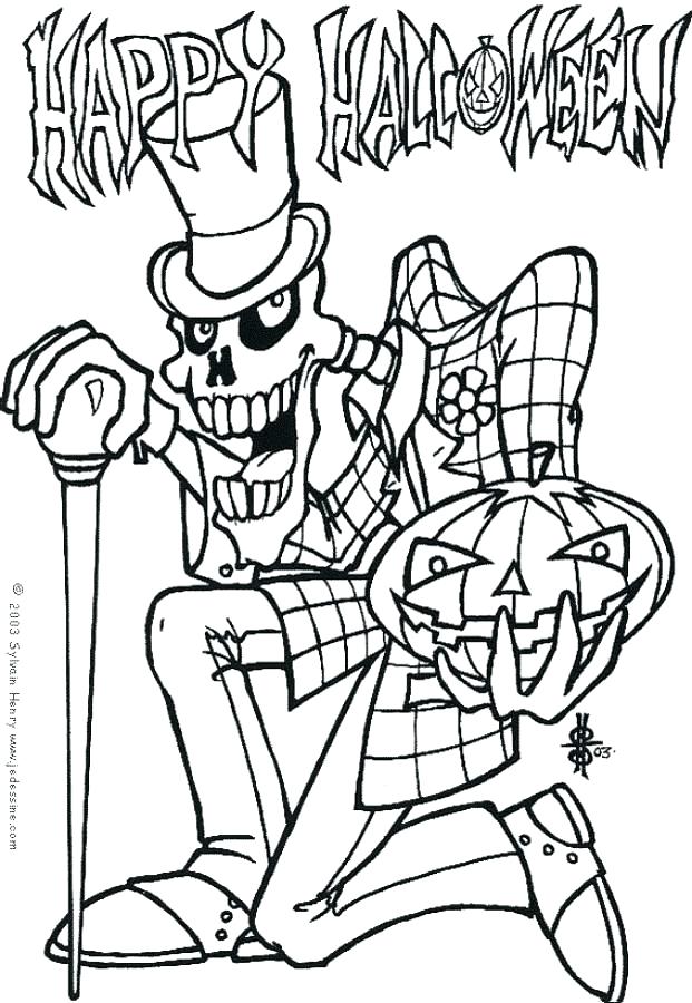 Happy Halloween With Creepy Skeleton