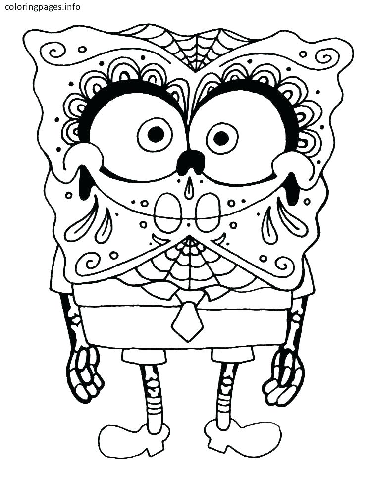 SpongeBob With Skeleton Costume Coloring Game SpongeBob With Skeleton Costume
