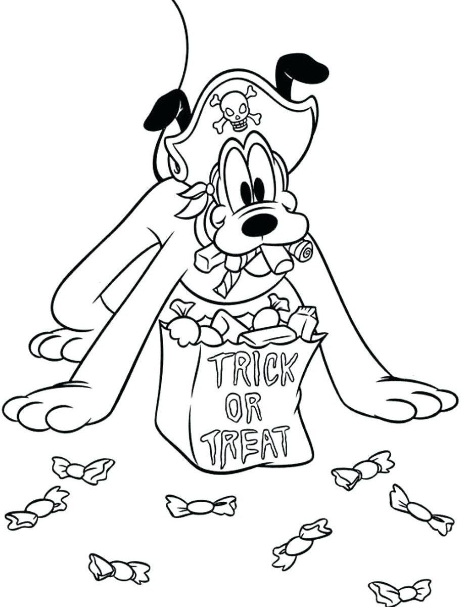 Pluto In Pirate Costume And With Candy Bag Coloring Game Pluto In Pirate Costume And With Candy Bag