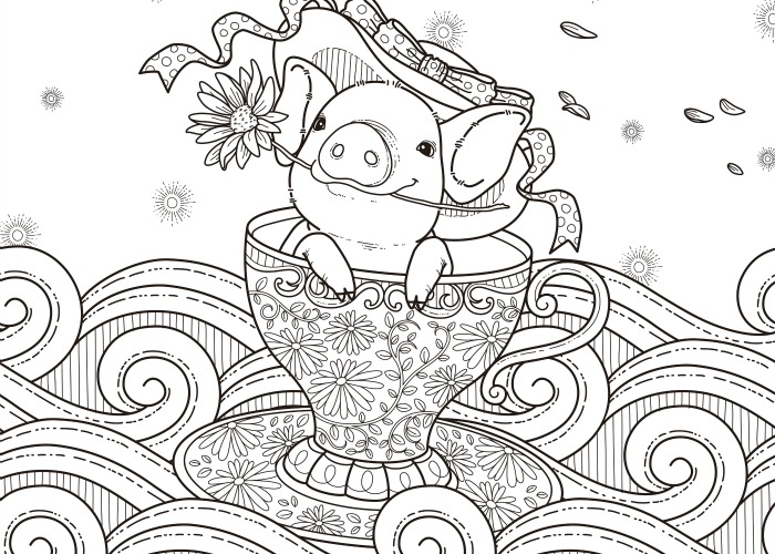 Pig And Flower Coloring Game Pig And Flower