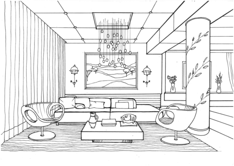 Awesome Living Room Coloring Game Awesome Living Room