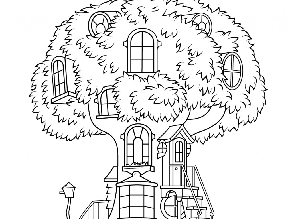 Awesome Tree House Coloring Game Awesome Tree House