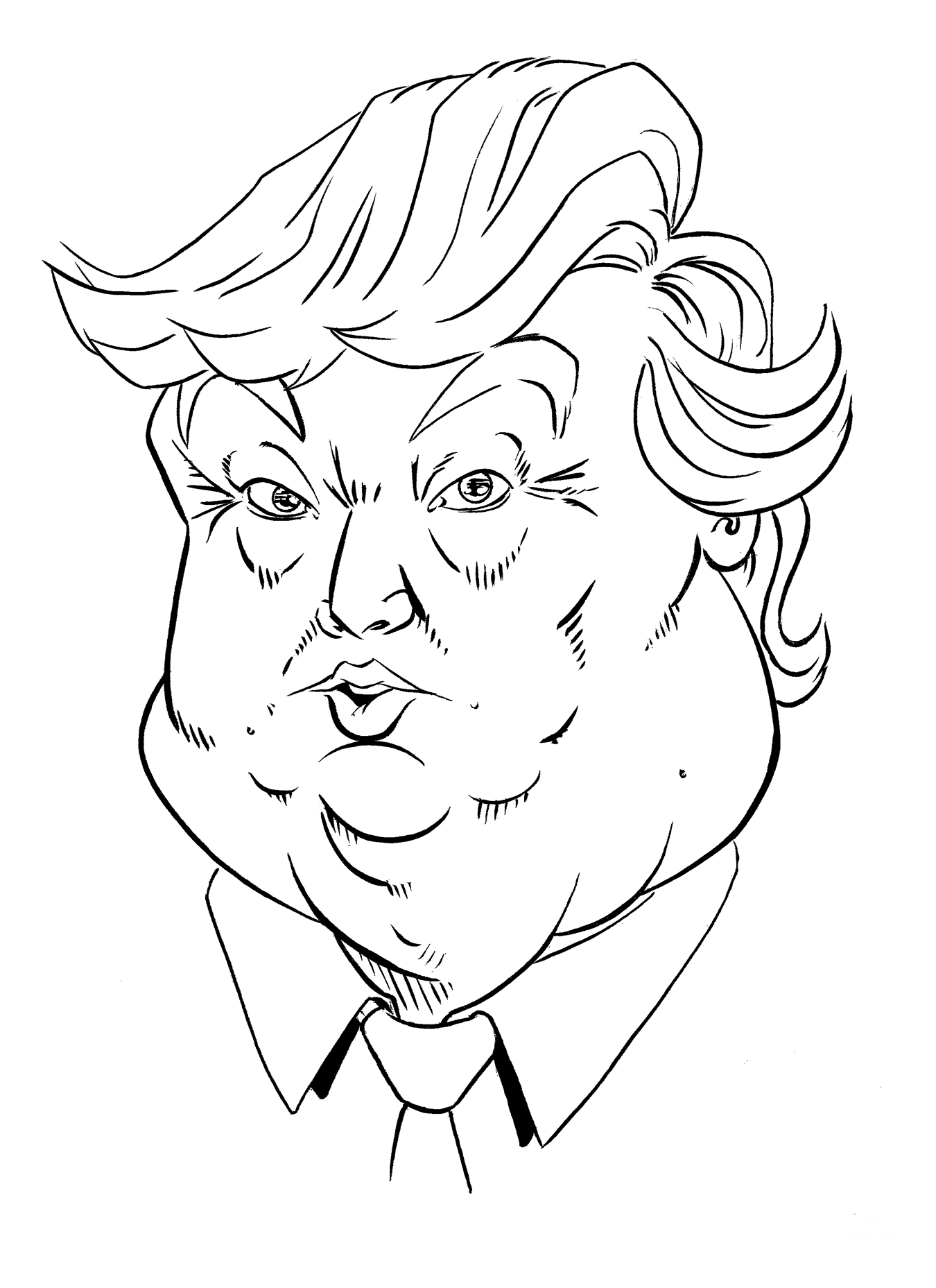 Donald Trump's Fat Face Coloring Game Donald Trump's Fat Face