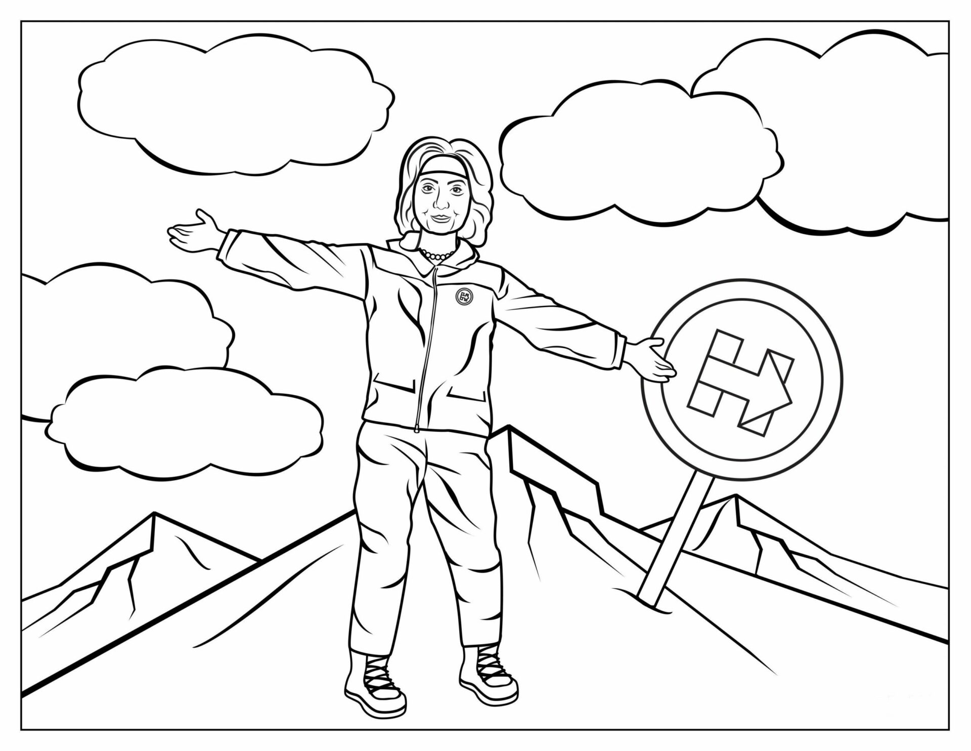 Hillary Clinton Climbing Mountain Coloring Game Hillary Clinton Climbing Mountain