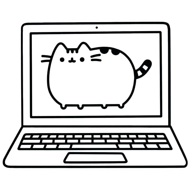 Pusheen On Laptop