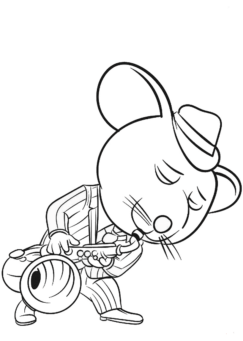 Mouse Playing Saxophone Coloring Game Mouse Playing Saxophone