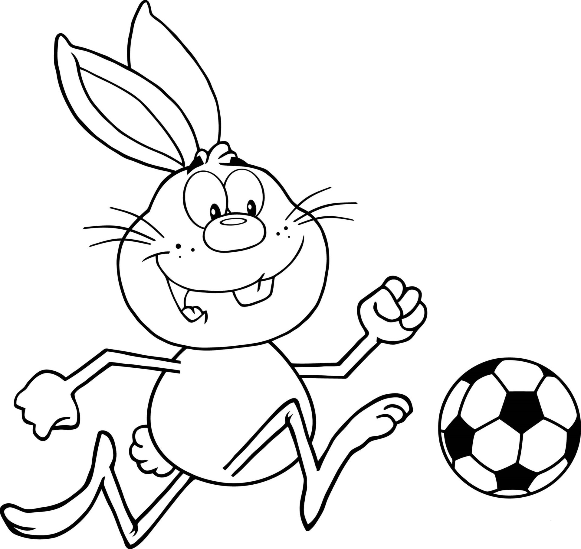 Rabbit Playing Soccer Coloring Game Rabbit Playing Soccer