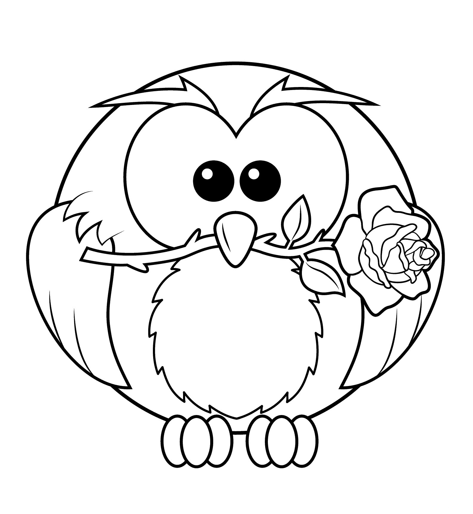 Owl With Rose Coloring Game Owl With Rose