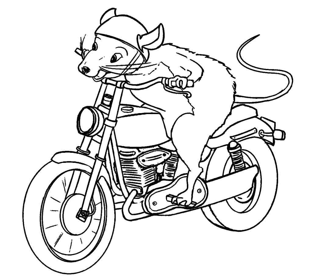 Mouse Riding Motorcycle Coloring Game Mouse Riding Motorcycle