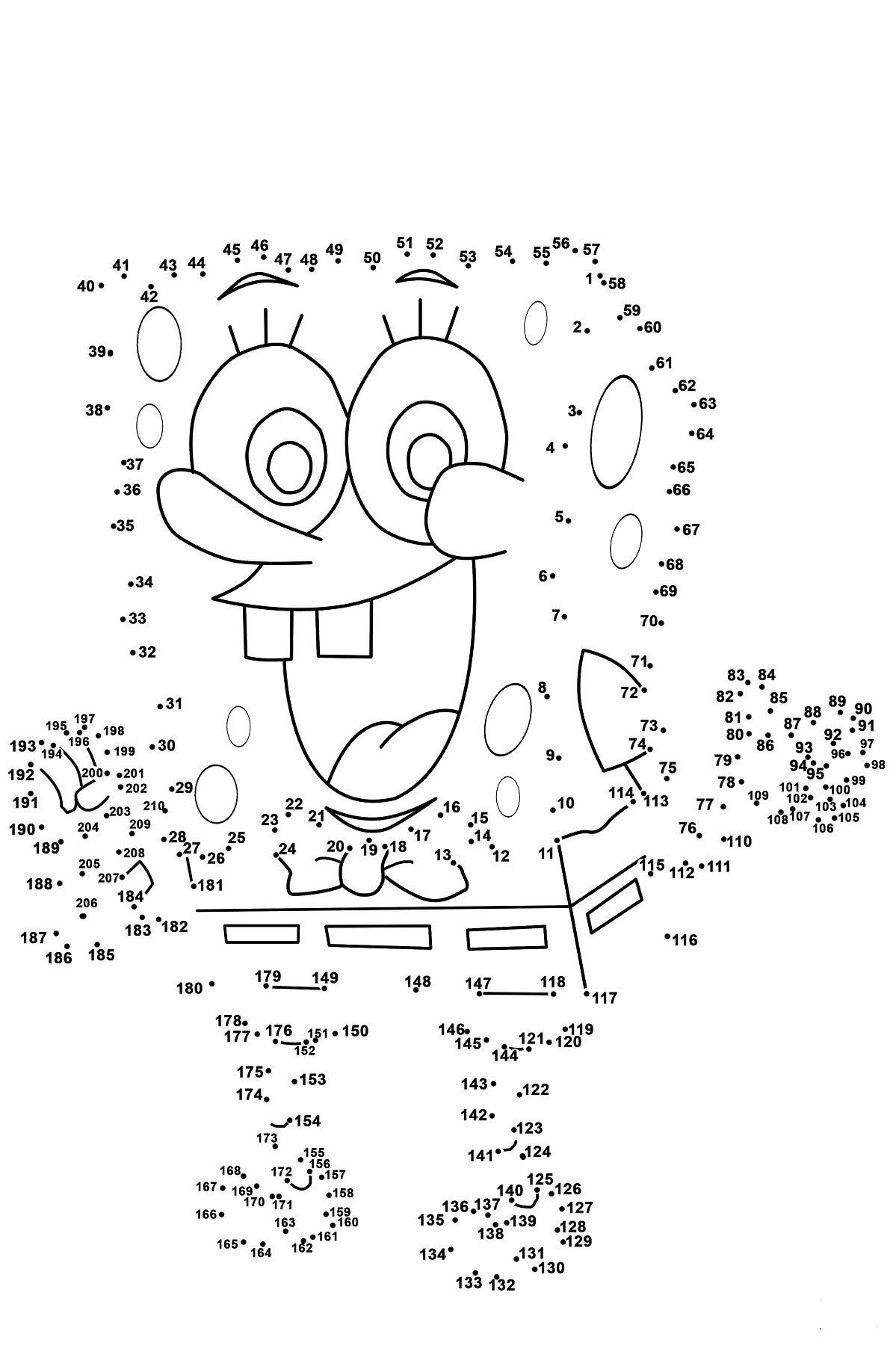 SpongeBob Dot To Dots Coloring Game SpongeBob Dot To Dots