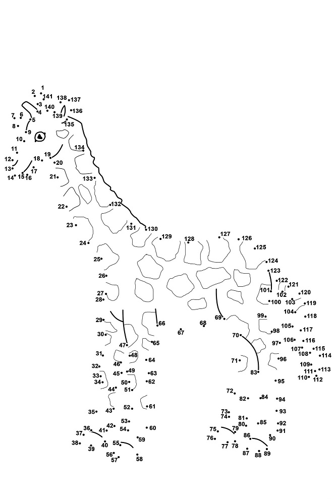 Giraffe Dot To Dots
