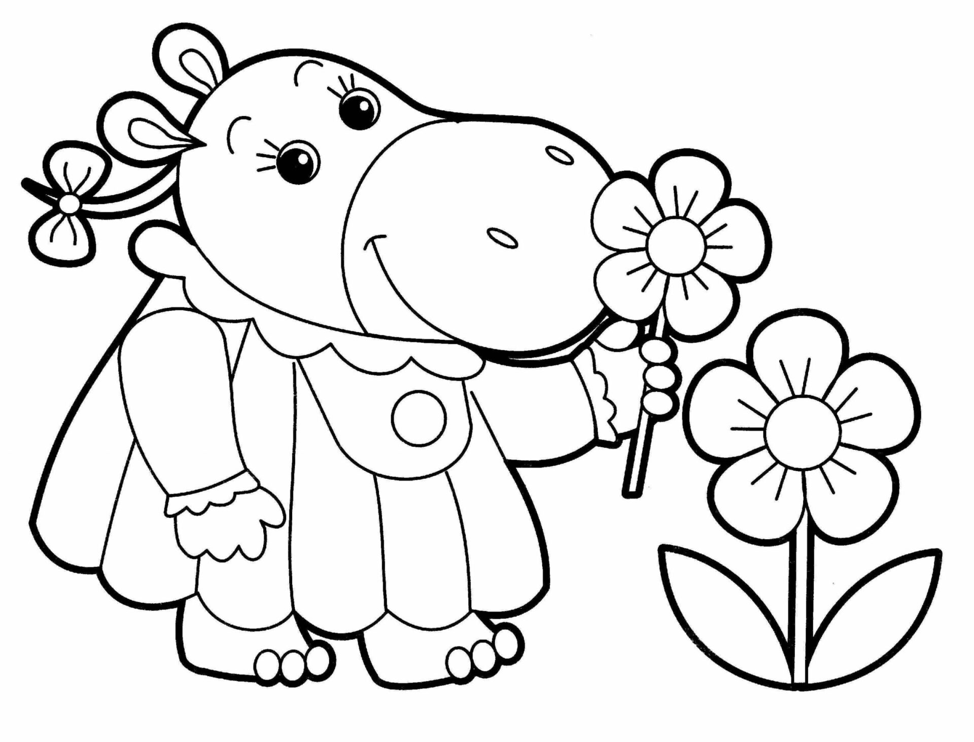 Cow Smelling Flower Coloring Game Cow Smelling Flower