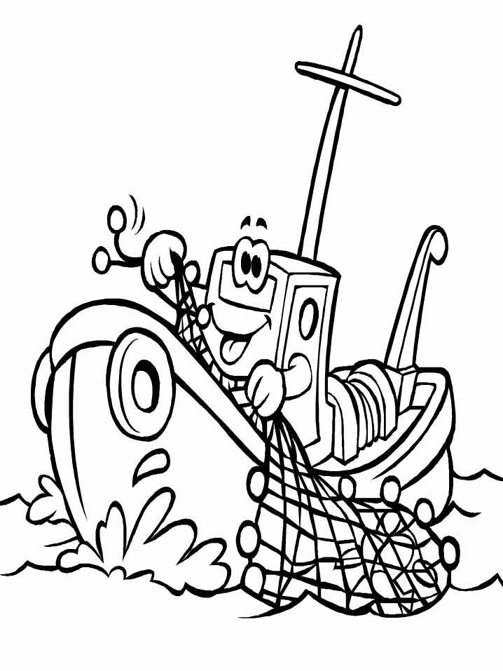Cartoon Fishing Boat