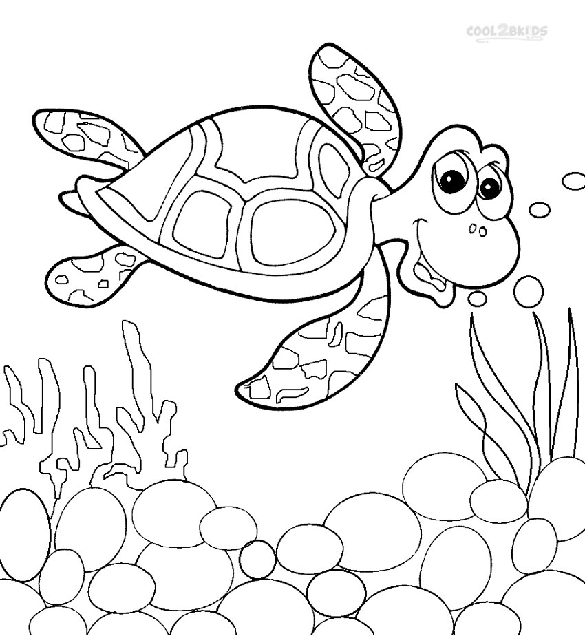 Cute Turtle Swimming Coloring Game Cute Turtle Swimming