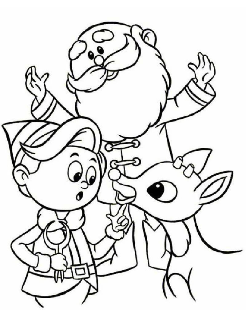 Elf, Santa And Reindeer