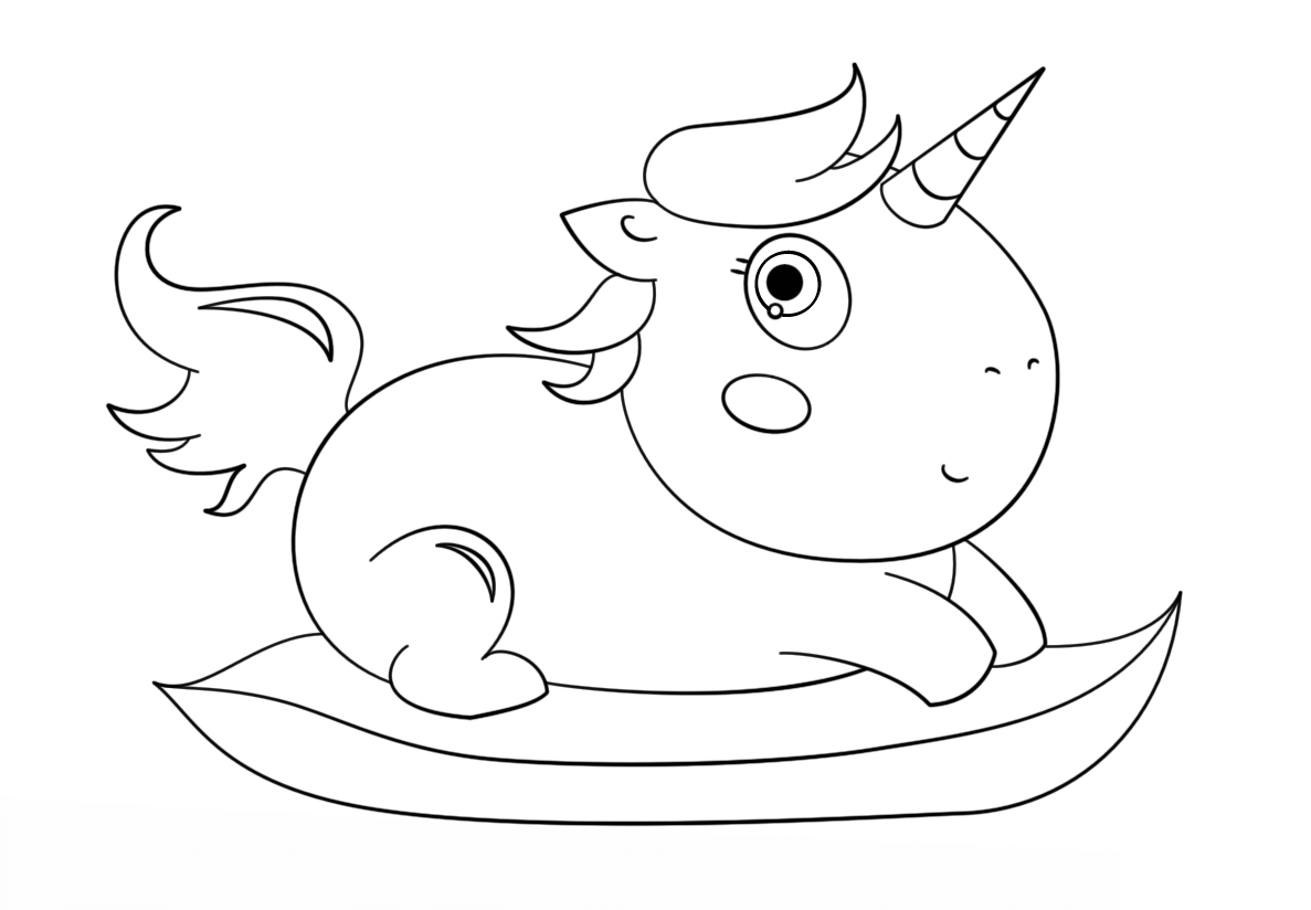 Cute Fat Unicorn On Leaf Coloring Game Cute Fat Unicorn On Leaf