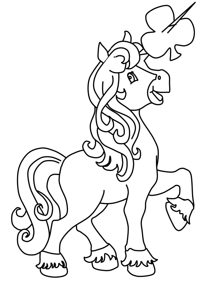 Unicorn With Clubs Symbol Coloring Game Unicorn With Clubs Symbol