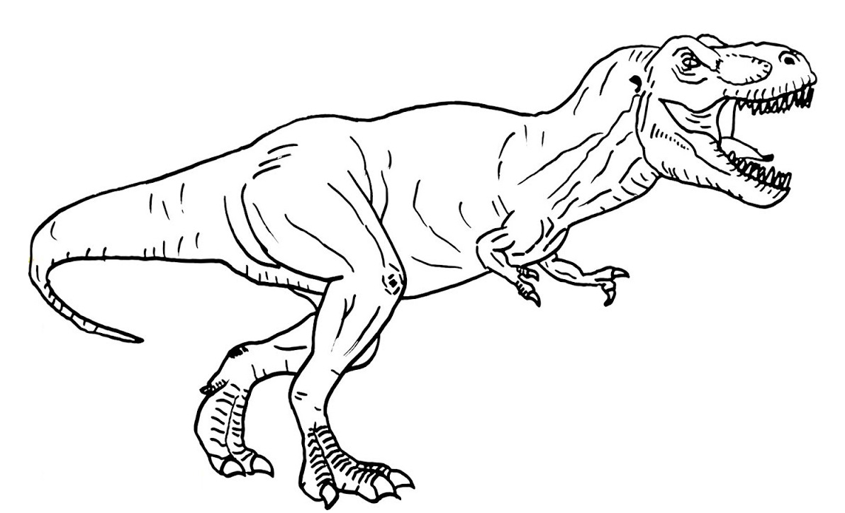 Тираннозавр из мира Юрского периода раскраска