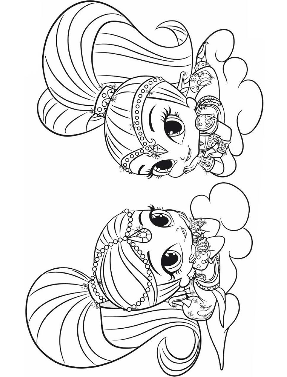 Shimmer And Shine Coloring Games - ColoringGames.Net