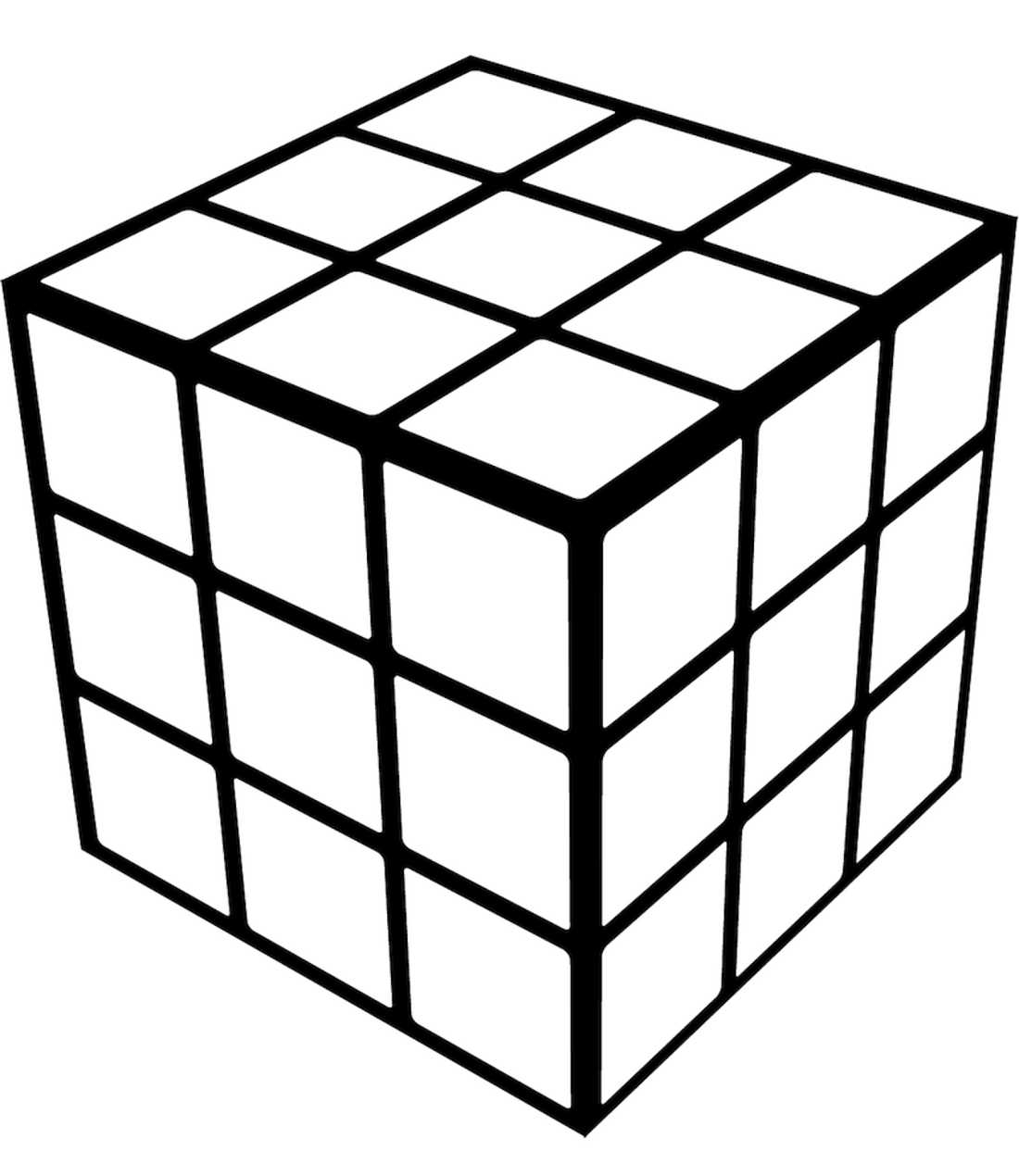 Кубик Рубика 3х3 чёрно белый