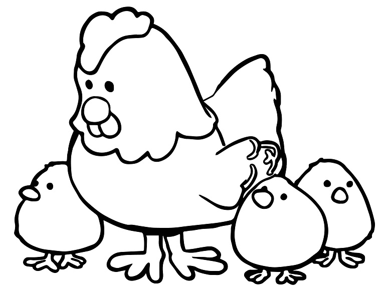 Mother Hen With Babies