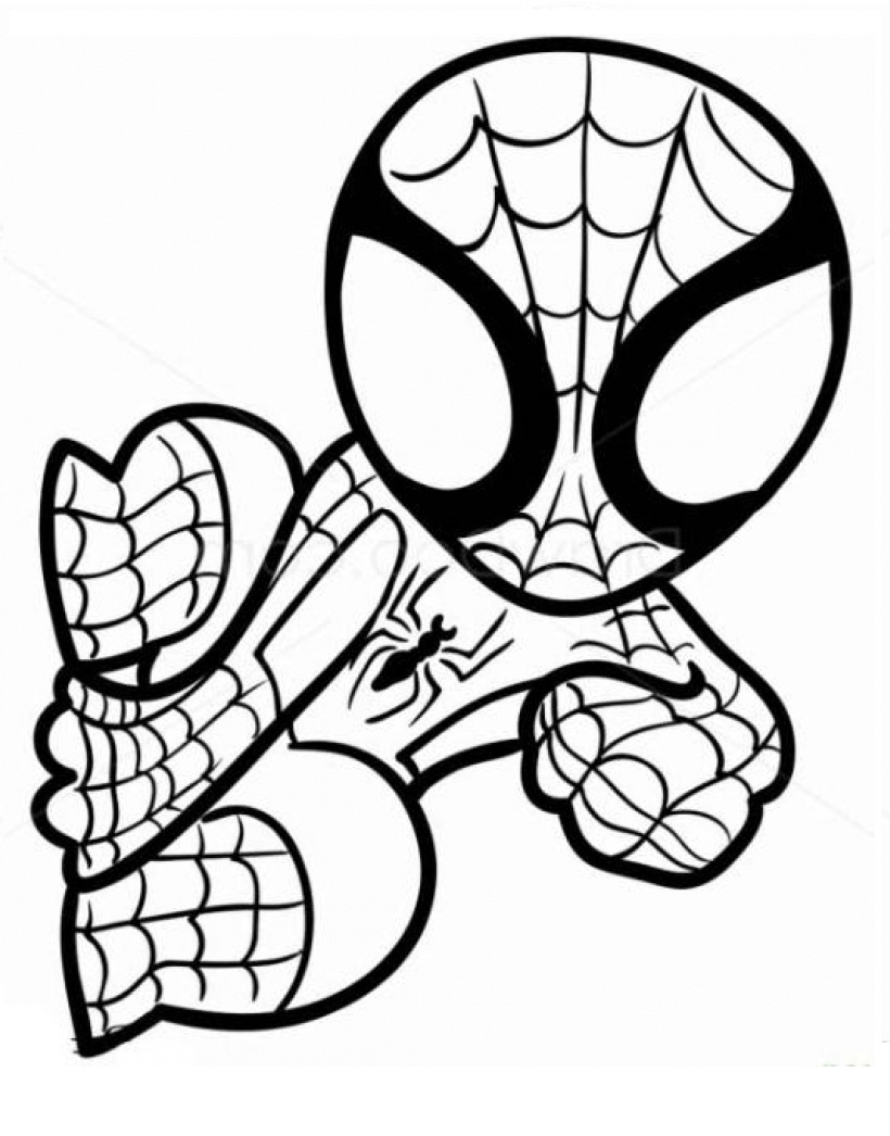 Chibi Spiderman On The Wall Coloring Game Chibi Spiderman On The Wall