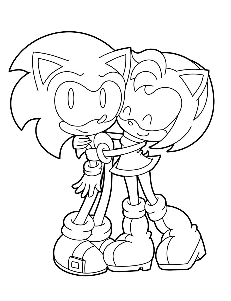 Amy Rose Hugs Sonic Coloring Game Amy Rose Hugs Sonic