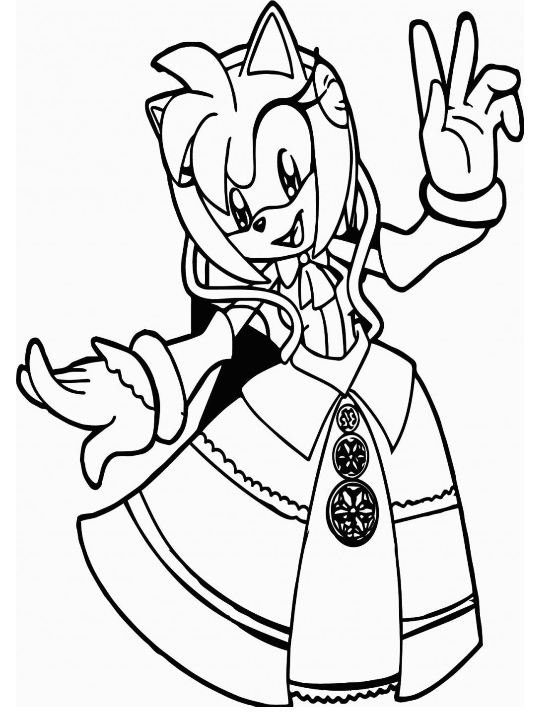 Beautiful Amy Rose Wearing Dress Coloring Game Beautiful Amy Rose Wearing Dress