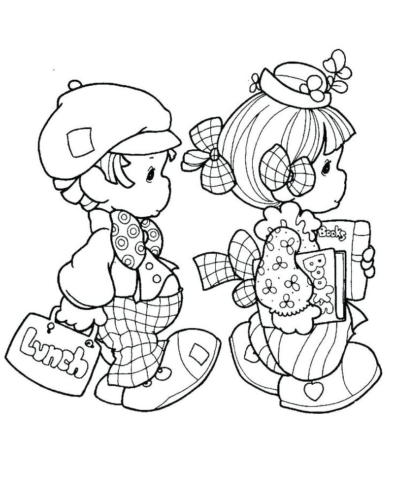 Little Boy And Little Girl Go To School