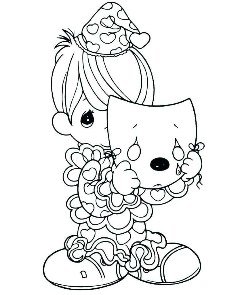 Little Clown With Mask Coloring Game Little Clown With Mask