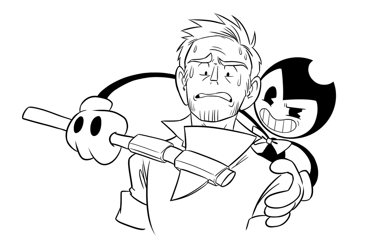 Bendy Threatening A Man