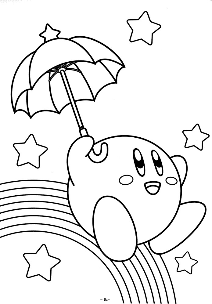Kirby With Rainbow Coloring Game Kirby With Rainbow