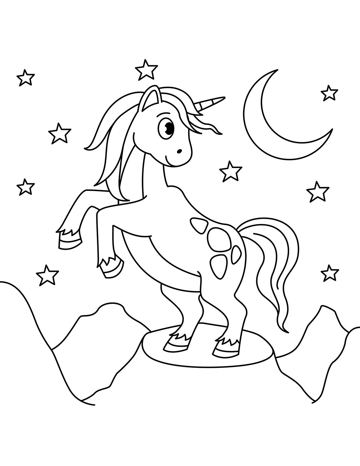 Midnight Unicorn Coloring Game Midnight Unicorn